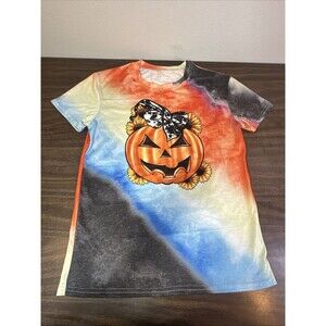 Women’s tie dye Halloween shirt Size Small - Pumpkin